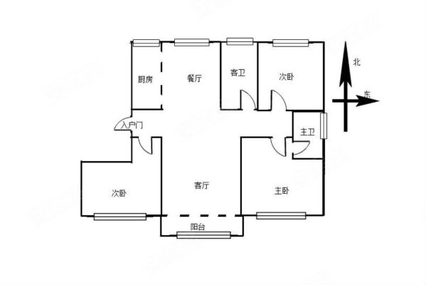 景泰园3室2厅2卫132.5㎡南北95万