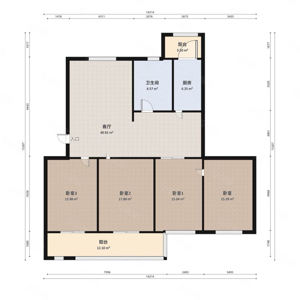 盛煌怡馨苑4室2厅1卫141.07㎡南北178万