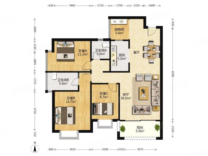 润城五区 明星户型 无浪费   楼层!