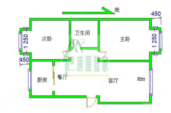 嘉禾西班牙2室2厅1卫88㎡南北39.8万