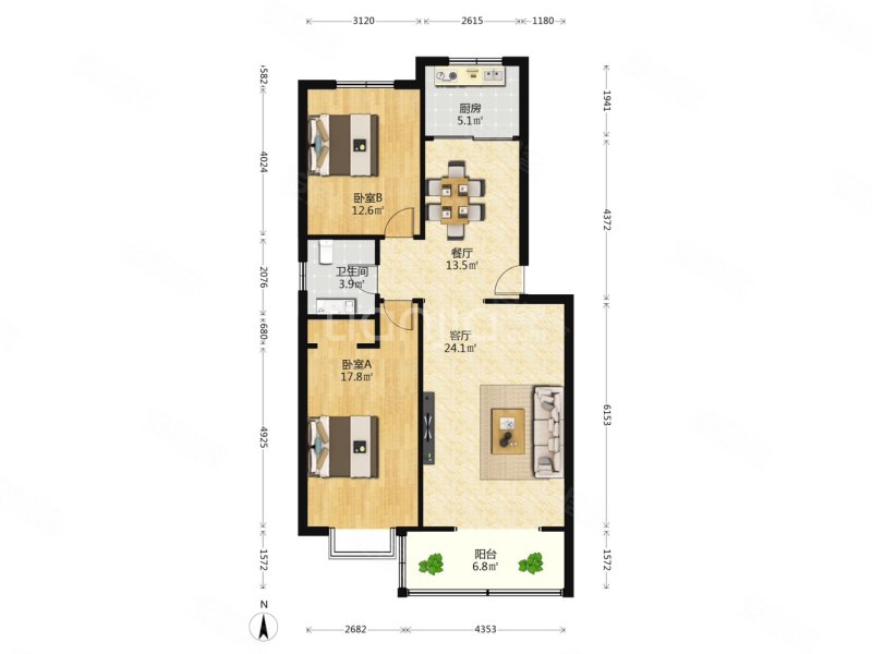 鑫城小区 购物方便 交通便捷 正南朝向 低容积 中间好楼层