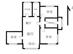 青岛崂山中韩左岸风度 3室2厅1卫  电梯房 128平米出租房源真实图片