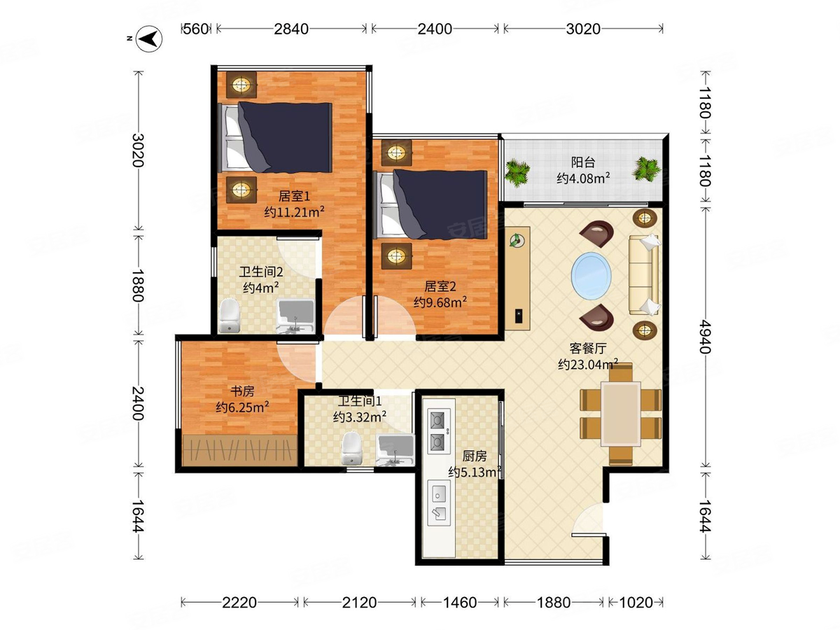 水五三房 深高北旁 新上房源 精装修 看房方便 品字形户型
