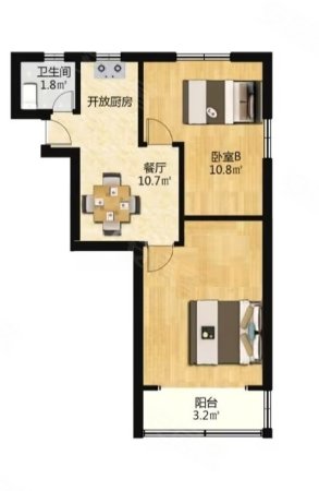 彭新小区2室1厅1卫50.7㎡南北248万