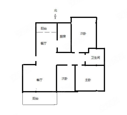 书香名苑3室2厅1卫102.46㎡南北108万