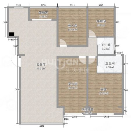 四季康城5室3厅3卫147㎡南北258万