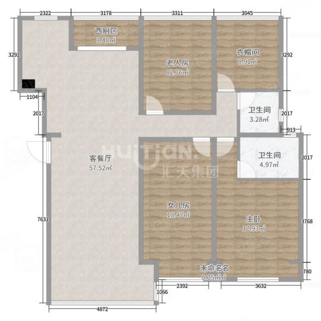 四季康城5室3厅3卫147㎡南北258万