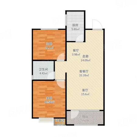 金花苑2室2厅1卫88㎡南北25.8万