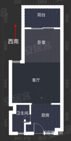 汇翠山庄1室1厅1卫49.74㎡南35万