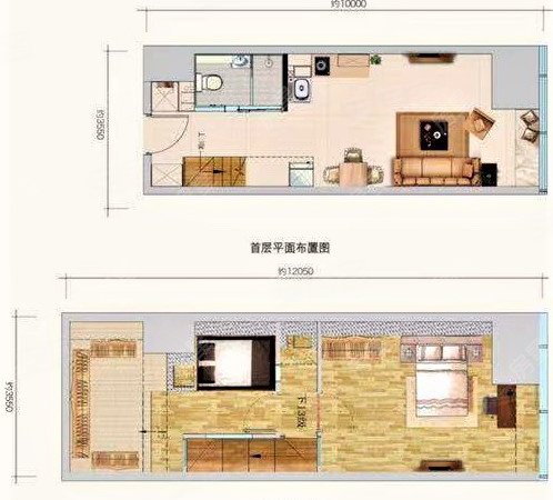 43医院海鲜市场旁海伦堡loft公寓2室1卫精装