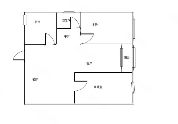 翰林府邸2室2厅1卫93㎡南北61.8万