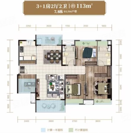 中交诚湾悦府3室2厅2卫114㎡南123万