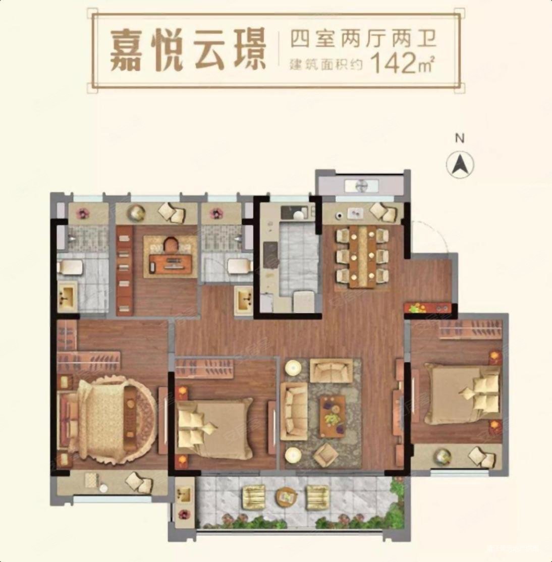 急售好楼层4室2卫毛坯美的悦江府有钥匙