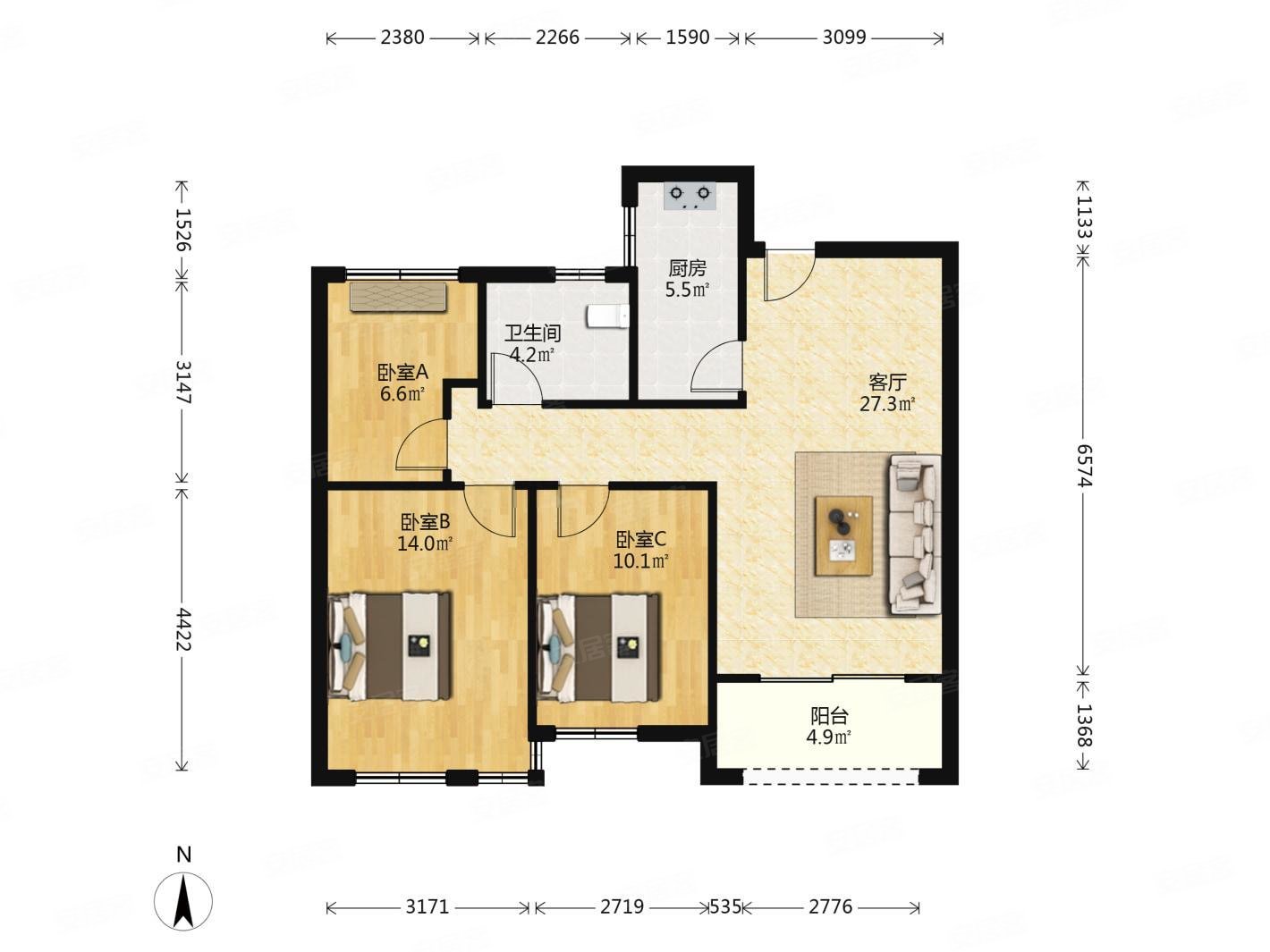 桥北大华阅江山电梯三房临近11号线出门公交有钥匙看