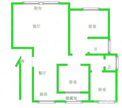 瑞明新城3室2厅2卫127.6㎡南北120万