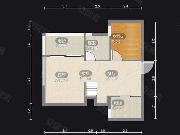 广州番禺南村镇同创誉城同创誉城 3室2厅2卫 复式公寓电梯物业 家私
