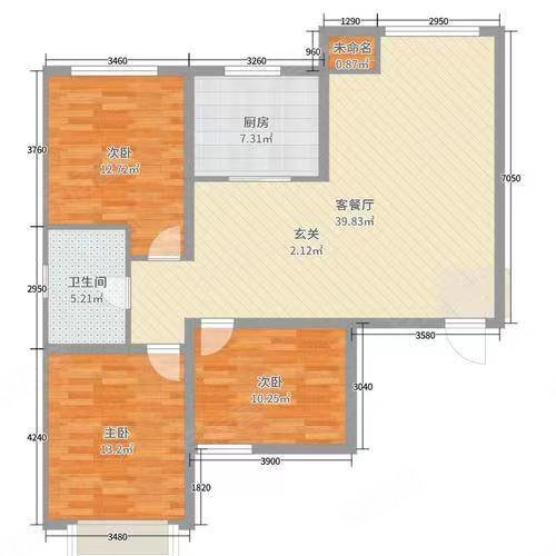 云天梦境3室2厅1卫96㎡南北42万