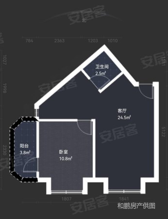 华元小区北苑1室1厅1卫53.36㎡北78万