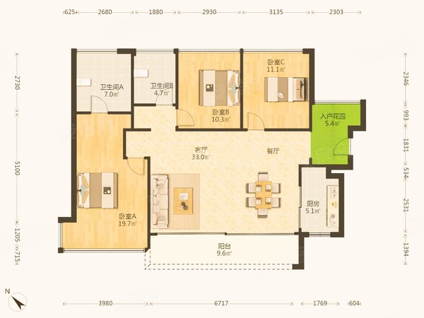 珠海金湾航空新城鹏瑞金玥湾鹏瑞金玥湾 3室2厅2卫