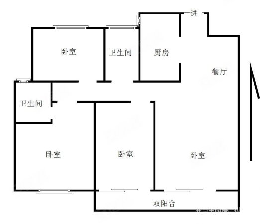 万佳天玺3室2厅2卫127㎡南北86万