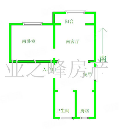 养龙山庄1室1厅1卫64.25㎡南北59万