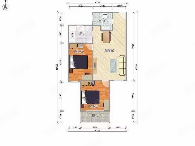 馨清佳苑2室2厅1卫83.36㎡南255万