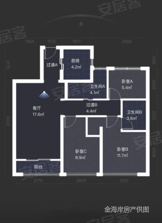 融创东南府3室2厅2卫93.95㎡南245万