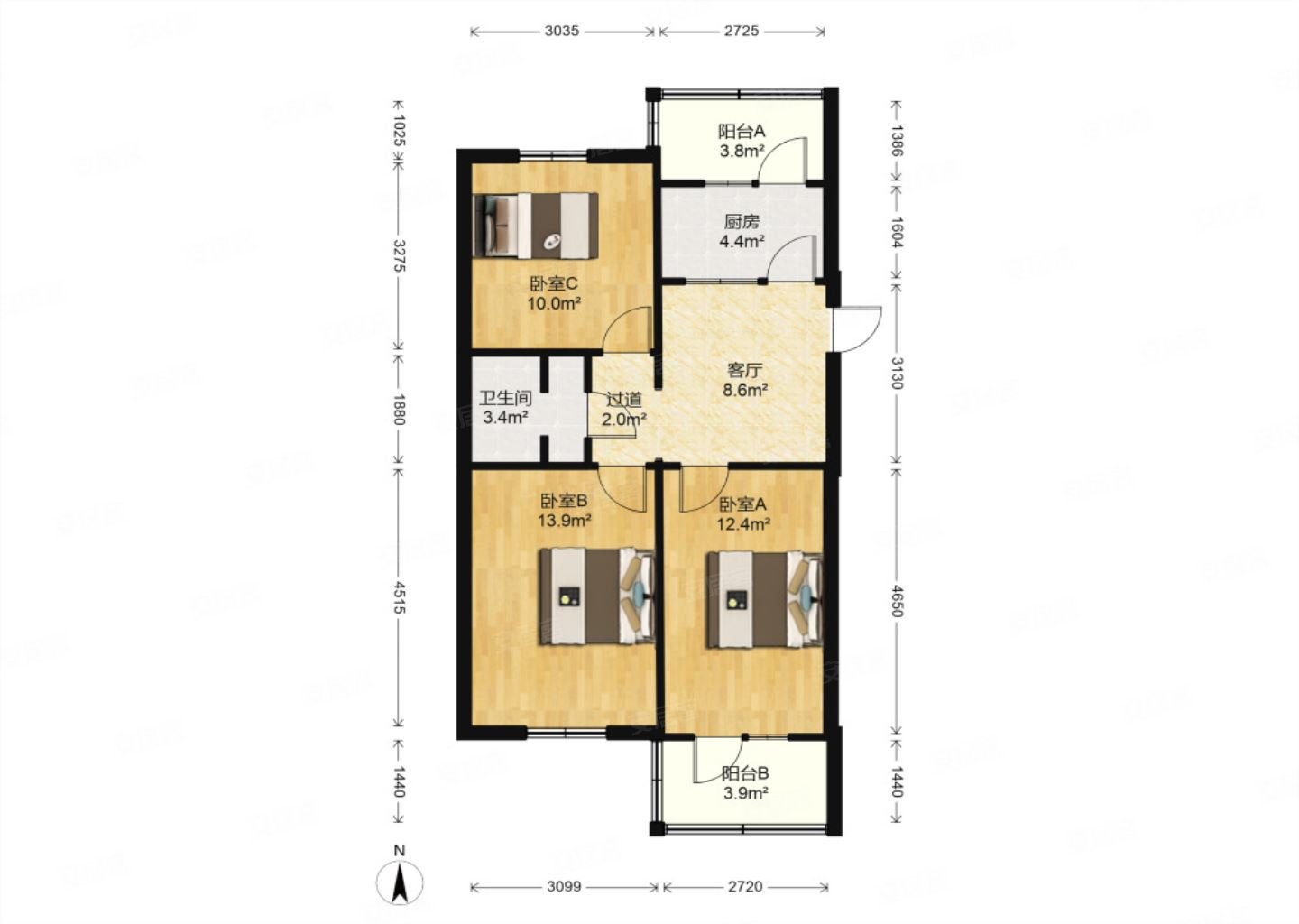 丁字沽街近地铁刚需小三居出行方便近医院居住密度低