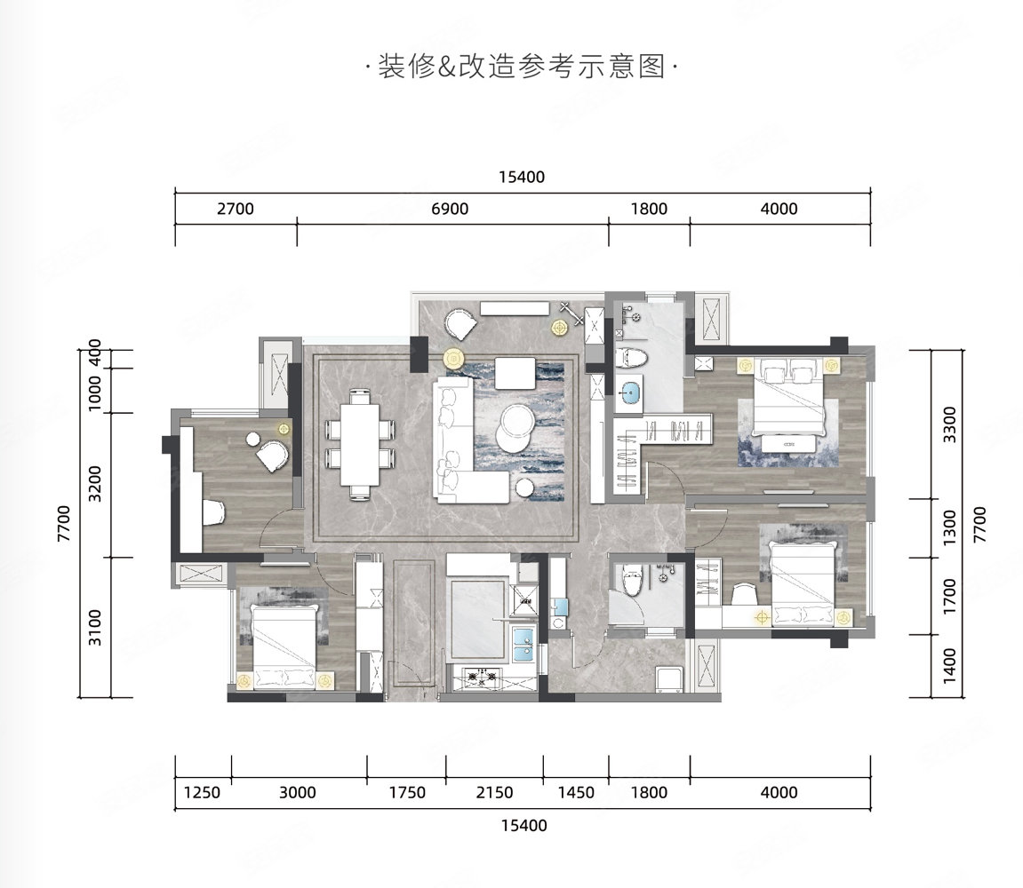 大汉龙城4室2厅2卫145㎡南北57.8万