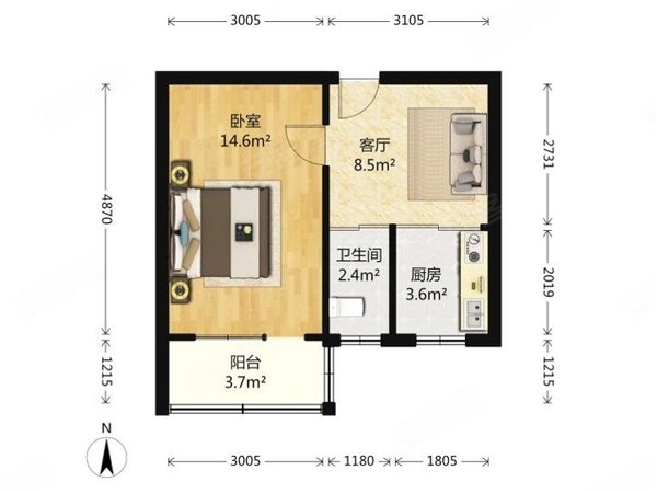【多图】八家嘉园,学院路租房,清华大学家属院精装一居室 要求一个人
