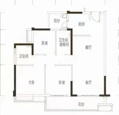 敏捷西城星荟3室2厅2卫114㎡南北83.8万