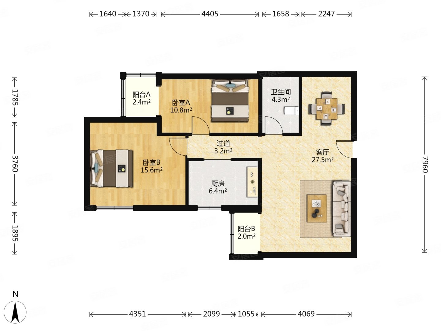必看好房望馨花园96平西南二居满五v1看房有钥匙