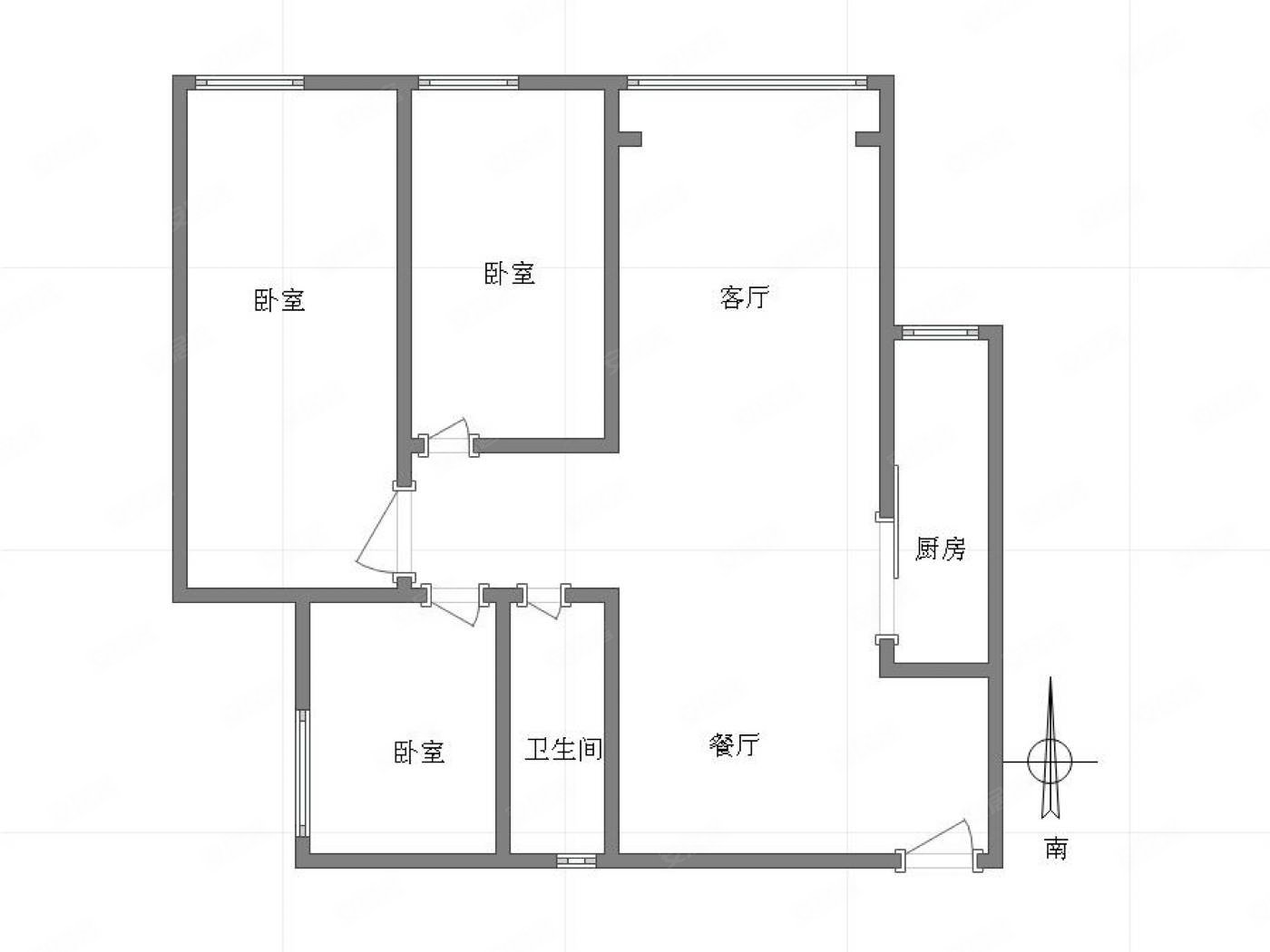 双福时代广场启辰3室2厅1卫91㎡南北48万