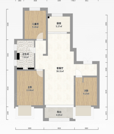 和谐佳美3室2厅1卫130㎡南北73万