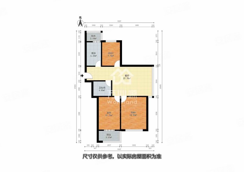 贻正嘉合3室2厅1卫104.22㎡南北108万