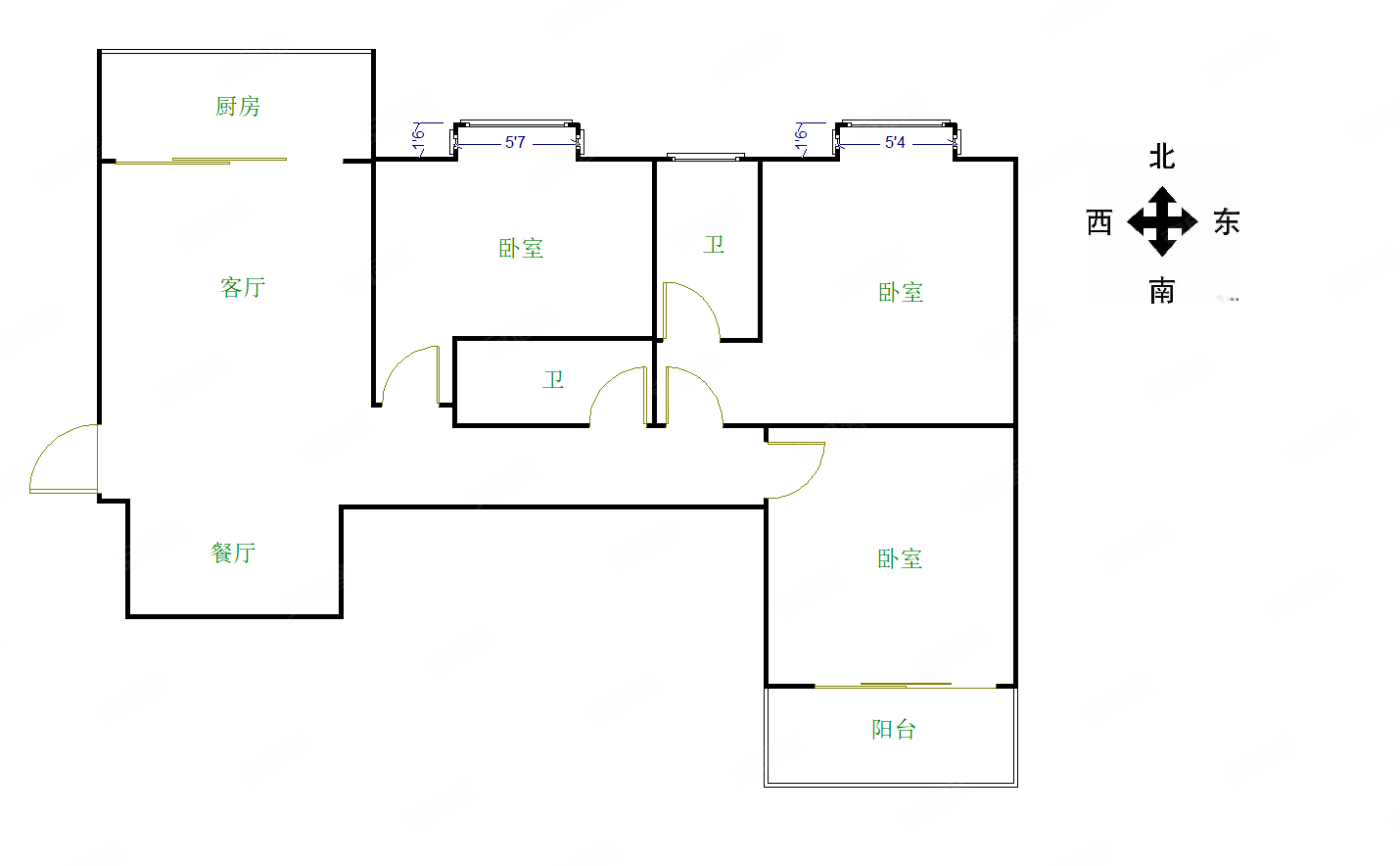 丞相坊小区3室2厅2卫88.74㎡南北219万