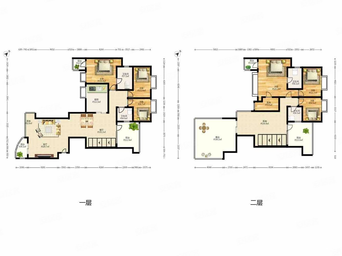 顶层复式6房带80平露台价格有空间随时可看房