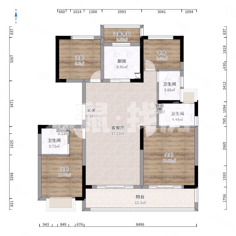 美的国宾府4室2厅2卫142㎡南310万