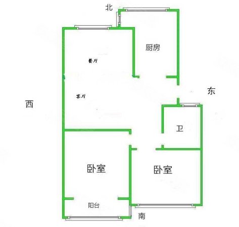 四合家园2室2厅1卫84㎡南北67.8万