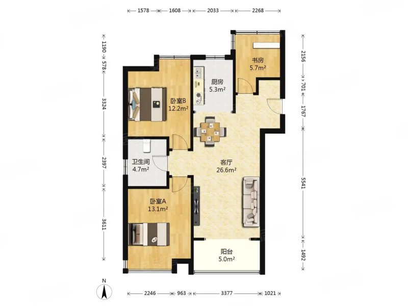 保利罗兰香谷大三房 非顶底 金小金中 边户南北通透 近地铁