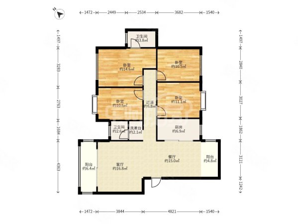 凯旋城(建阳)4室2厅2卫142㎡南北106万