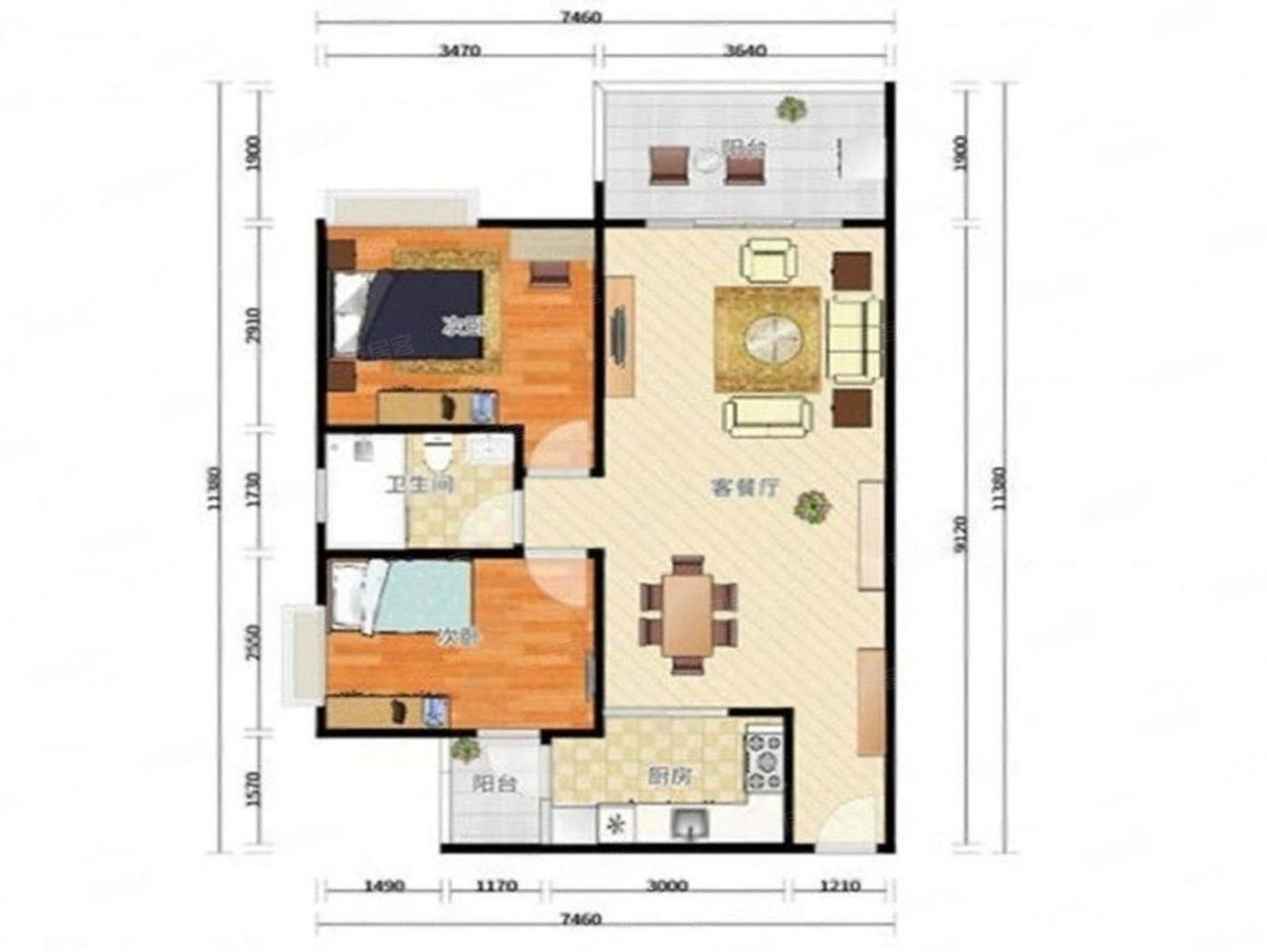东田丽园3室2厅2卫93㎡南128万