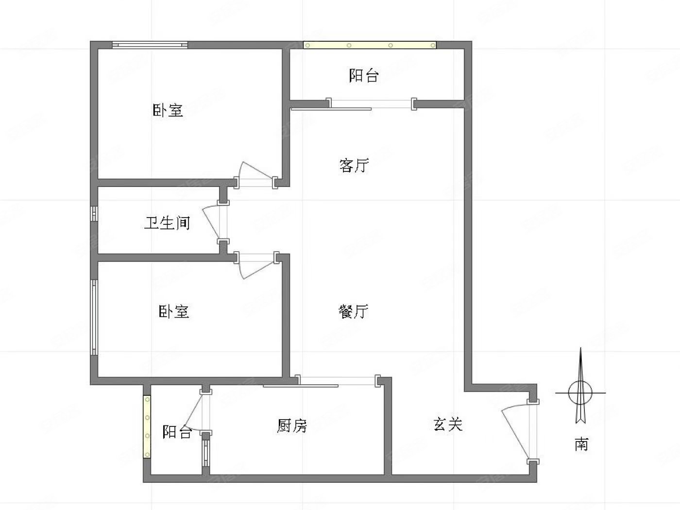 欧街922室2厅1卫61㎡南北130万