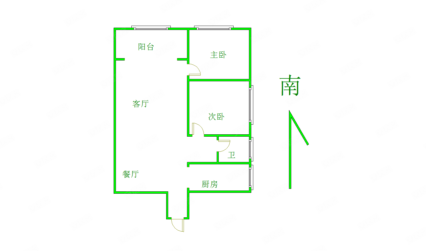 禹香苑2室2厅1卫92㎡南63.8万