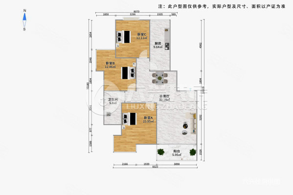 靖宇家园2室2厅1卫113.12㎡南712万