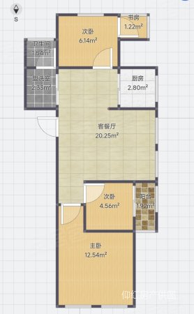 钱江方洲(南区)3室2厅1卫113㎡南北189.8万