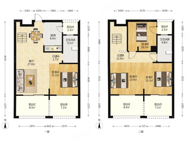 前排一线江景房 跃层四房两卫纯毛坯 房东急售,保利东湾(东区公寓住宅