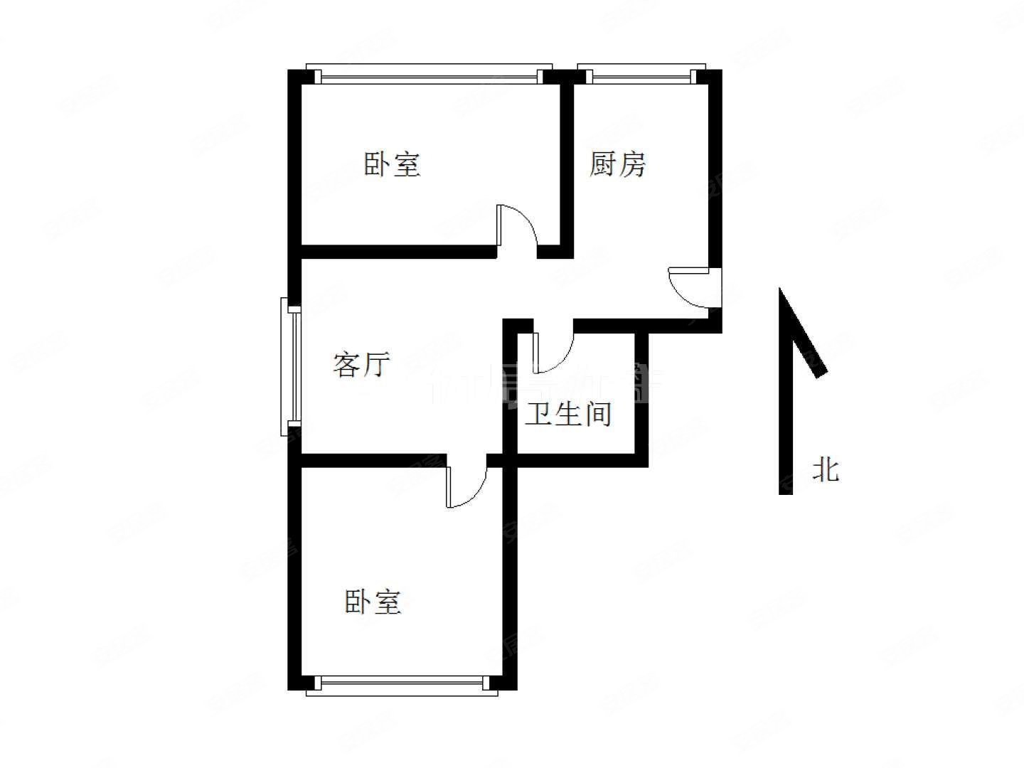 和泰家园2室2厅1卫67.24㎡南北39.5万