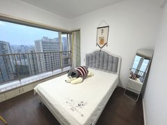 重庆江北观音桥红旗河沟 龙湖新壹街 北部时代名居 3室1厅2卫 全景落地窗出租房源真实图片