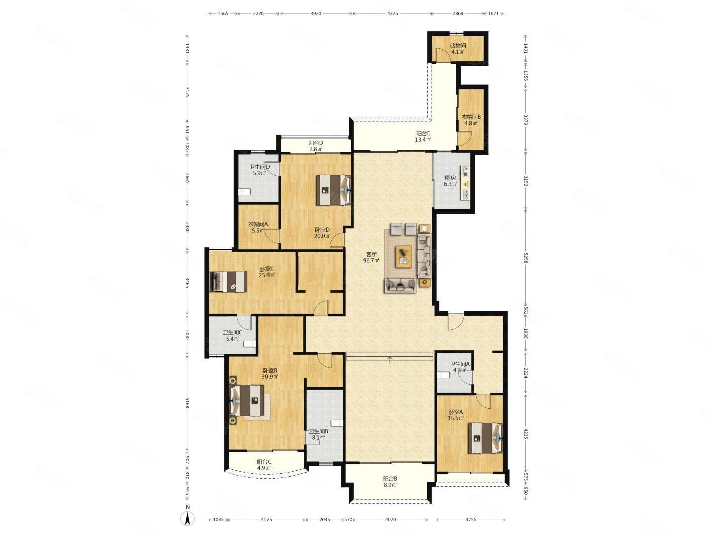 雅居乐滨江国际310平大平层层高36米一梯一户